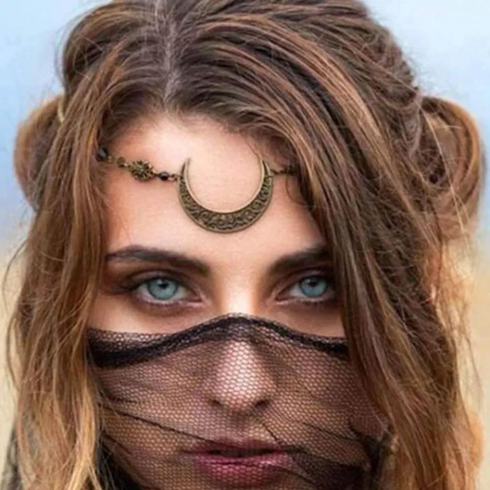 Bohemian Crescent Moon Headpiece A1447